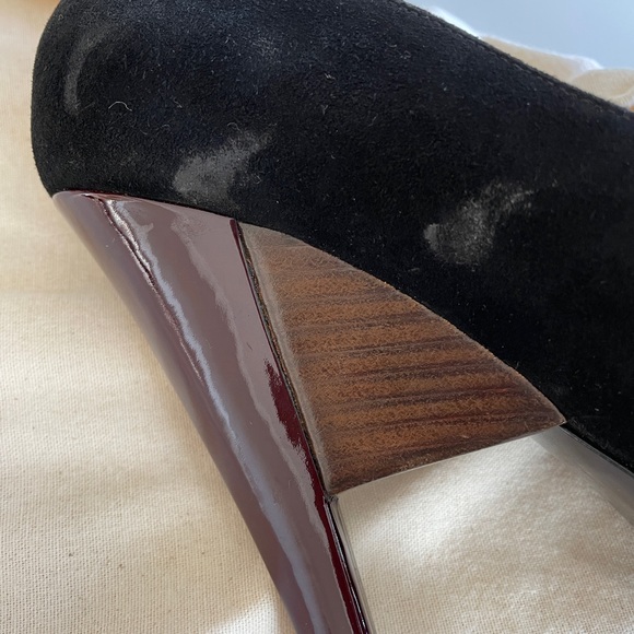 YSL Suede Almond Toe pump with purple heel - Picture 11 of 13